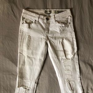 White ripped skinny jeans